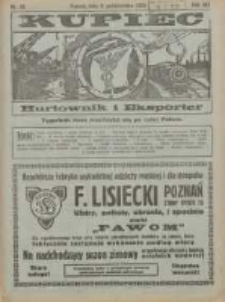 Kupiec Tygodnik: najstarszy tygodnik kupiecko- przemysłowy w Polsce 1925.10.09 R.19 Nr39