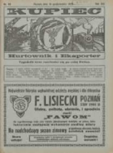 Kupiec Tygodnik: najstarszy tygodnik kupiecko- przemysłowy w Polsce 1925.10.16 R.19 Nr40