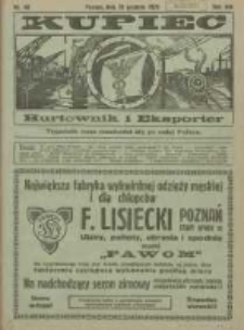 Kupiec Tygodnik: najstarszy tygodnik kupiecko- przemysłowy w Polsce 1925.12.10 R.19 Nr48