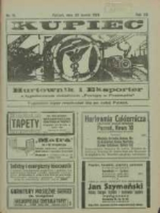 Kupiec Tygodnik: najstarszy tygodnik kupiecko- przemysłowy w Polsce 1926.03.20 R.20 Nr11
