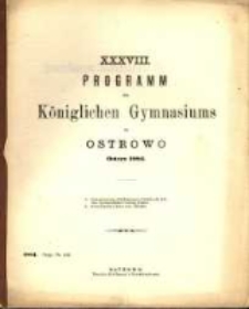 Programm des Königlichen Katholischen Gymnasiums zu Ostrowo...