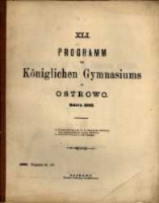 Programm des Königlichen Katholischen Gymnasiums zu Ostrowo...