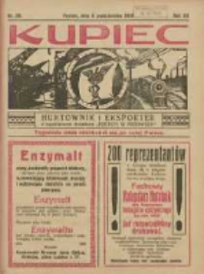 Kupiec Tygodnik: najstarszy tygodnik kupiecko- przemysłowy w Polsce 1926.10.06 R.20 Nr39