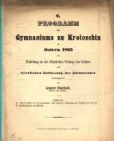Programm des Gymnasiums zu Krotoschin ...