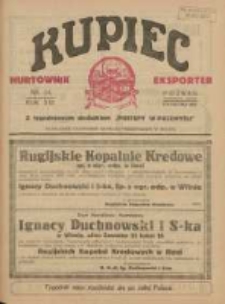 Kupiec Tygodnik: najstarszy tygodnik kupiecko- przemysłowy w Polsce 1927.04.08 R.21 Nr14; urzędowy organ publikacyjny Targ&oacute;w Wschodnich we Lwowie