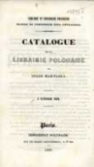 Catalogue de la Librairie Polonaise de Jules Marylski : 1 octobre 1839