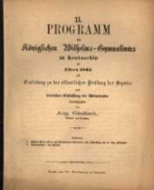 Programm des Königlichen Wilhelms-Gymnasiums zu Krotoschin ...