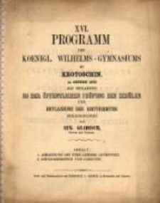 Programm des Königlichen Wilhelms-Gymnasiums zu Krotoschin ...