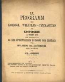 Programm des Königlichen Wilhelms-Gymnasiums zu Krotoschin ...