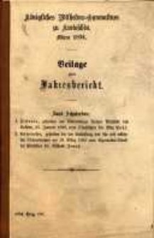 Beilage zum Jahresbericht Ostern 1894.