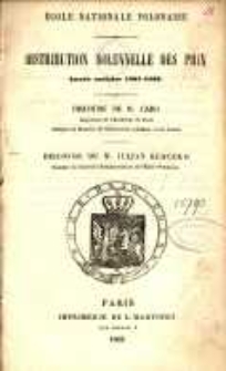 Distribution solennelle des prix : ann&eacute;e scolaire 1861-1862