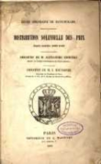Distribution solennelle des prix : ann&eacute;e scolaire 1868-1869
