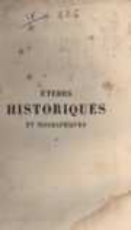 Etudes historiques et biographiques.1