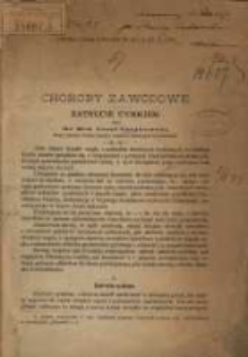 Choroby zawodowe : zatrucie cyjankiem / podał dr. med. Józef Czajkowski lekarz szpitala T-stwa kopalń i zakładów hutniczych Sosnowieckich.