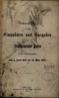 Voranschlag für die Einnahmen und Ausgaben der Stadtgemeinde Posen : in dem Verwaltungsjahre... R. 1884/1885