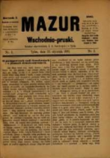 Mazur Wschodnio-Pruski. R. 1. 1885, nr 3
