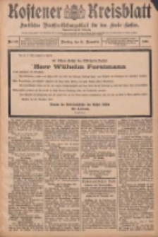 Kostener Kreisblatt: amtliches Veröffentlichungsblatt für den Kreis Kosten 1907.11.26 Jg.42 Nr142