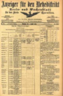 Anzeiger für den Netzedistrikt Kreis- und Wochenblatt für den Kreis Czarnikau 1905.08.01 Jg.53 Nr89