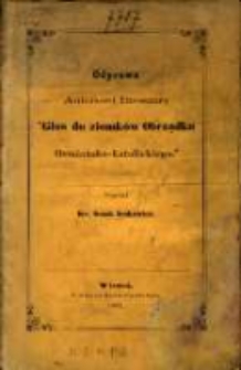 Odprawa autorowi broszury "Głos do ziomków Obrządku Ormiańsko-katolickiego"