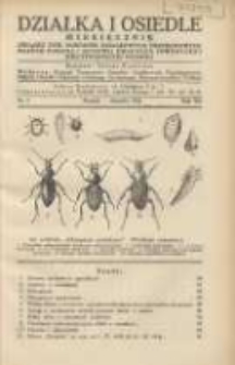 Działka i Osiedle: Miesięcznik Związku Towarzystw Ogródków Działkowych, Przydomowych Małych Osiedli i Hodowli Drobnego Inwentarza Rzeczypospolitej Polskiej 1934.08 R.7 Nr8