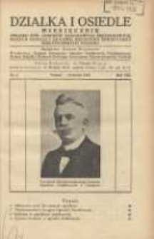 Działka i Osiedle: Miesięcznik Związku Towarzystw Ogródków Działkowych, Przydomowych Małych Osiedli i Hodowli Drobnego Inwentarza Rzeczypospolitej Polskiej 1935.04 R.8 Nr4
