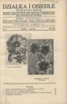 Działka i Osiedle: Miesięcznik Związku Towarzystw Ogródków Działkowych, Przydomowych Małych Osiedli i Hodowli Drobnego Inwentarza Rzeczypospolitej Polskiej 1935.05 R.8 Nr5