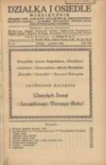 Działka i Osiedle: Miesięcznik Związku Towarzystw Ogródków Działkowych, Przydomowych Małych Osiedli i Hodowli Drobnego Inwentarza Rzeczypospolitej Polskiej 1935.12 R.8 Nr12