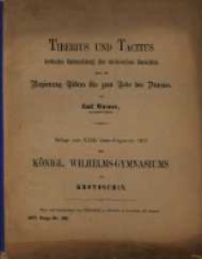 Tiberius und Tacitus : kristiche Beleuchtung des Taciteischen Berichtes über die regierung Tibers bis zum tode des Drusus