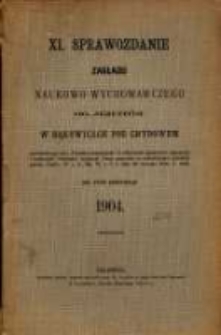 Sprawozdanie Dyrekcji Zakładu Naukowo-Wychowawczego OO. Jezuitów w Bąkowicach pod Chyrowem : za rok szkolny 1904