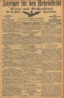 Anzeiger f&uuml;r den Netzedistrikt Kreis- und Wochenblatt f&uuml;r den Kreis Czarnikau 1906.08.09 Jg.54 Nr92