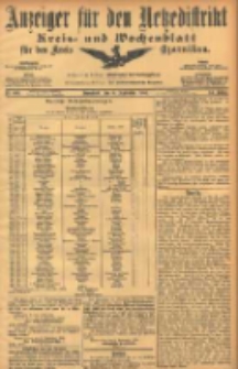 Anzeiger f&uuml;r den Netzedistrikt Kreis- und Wochenblatt f&uuml;r den Kreis Czarnikau 1906.09.08 Jg.54 Nr105