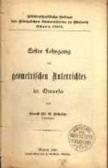 Erster Lehrgang des geometrischen Unterrichts in Quarta