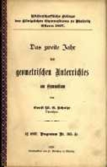 Das zweite Jahr des geometrichen Unterrichtes am Gymnasium