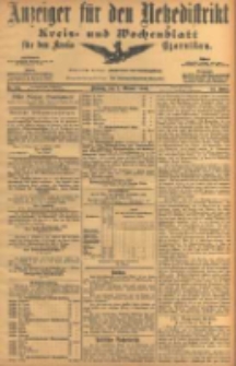 Anzeiger für den Netzedistrikt Kreis- und Wochenblatt für den Kreis Czarnikau 1906.10.02 Jg.54 Nr115