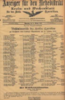 Anzeiger f&uuml;r den Netzedistrikt Kreis- und Wochenblatt f&uuml;r den Kreis Czarnikau 1906.10.18 Jg.54 Nr123