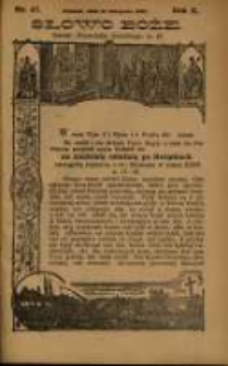 Słowo Boże: dodatek do Przewodnika Katolickiego R.10. 1907 Nr.47