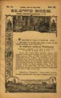 Słowo Boże: dodatek do Przewodnika Katolickiego R.9. 1906 Nr 21
