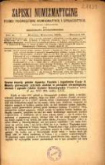Zapiski Numizmatyczne pismo poświęcone numizmatyce i sfragistyce. R. 2. 1885, nr 4