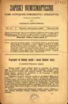 Zapiski Numizmatyczne pismo poświęcone numizmatyce i sfragistyce. R. 3. 1886, nr 10