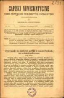 Zapiski Numizmatyczne pismo poświęcone numizmatyce i sfragistyce. R. 4. 1887, nr 12