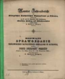 ... Jahresbericht des Königlichen Katholischen Gymnasiums zu Ostrowo : womit zu der ... öffentlichen Prüfung der und Schlussfeierlichkeit ergebenst einladet ...