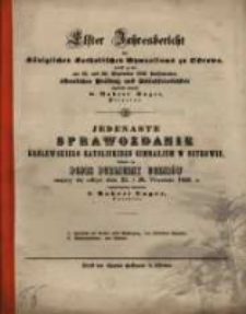 ... Jahresbericht des Königlichen Katholischen Gymnasiums zu Ostrowo : womit zu der ... öffentlichen Prüfung der und Schlussfeierlichkeit ergebenst einladet ...