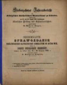 ... Jahresbericht des Königlichen Katholischen Gymnasiums zu Ostrowo : womit zu der ... öffentlichen Prüfung der und Schlussfeierlichkeit ergebenst einladet ...