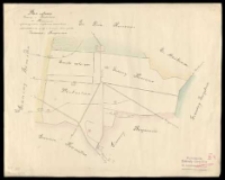 Plan sytuacyi gminy i probostwa w Krerowie wykonany celem uzyskania pozwolenia odprowadzenia wody z drenów przez grunta Zimina i Bieganowa.