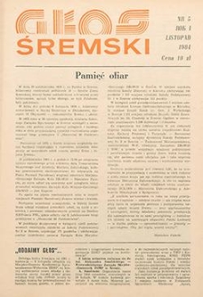 Głos Śremski 1984.11 R.1 Nr5