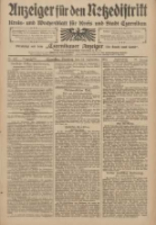 Anzeiger f&uuml;r den Netzedistrikt Kreis- und Wochenblatt f&uuml;r den Kreis und Stadt Czarnikau 1909.09.14 Jg.57 Nr107