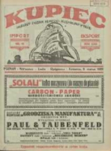 Kupiec: najstarszy tygodnik kupiecko - przemysłowy w Polsce 1929.03.09 R.23 Nr10