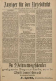 Anzeiger für den Netzedistrikt Kreis- und Wochenblatt für den Kreis und Stadt Czarnikau 1909.12.14 Jg.57 Nr145