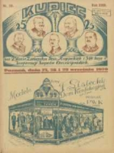 Kupiec: najstarszy tygodnik kupiecko - przemysłowy w Polsce; Na 25-lecie Związku Towarzystw Kupieckich 500-lecie Korporacji Kupców Chrześcijańskich 1929.09.27/29 R.23 Nr39