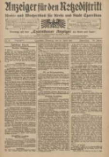 Anzeiger für den Netzedistrikt Kreis- und Wochenblatt für Kreis und Stadt Czarnikau 1910.04.19 Jg.58 Nr47